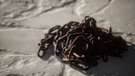 Vintage-rusty-hand-made-iron-chain